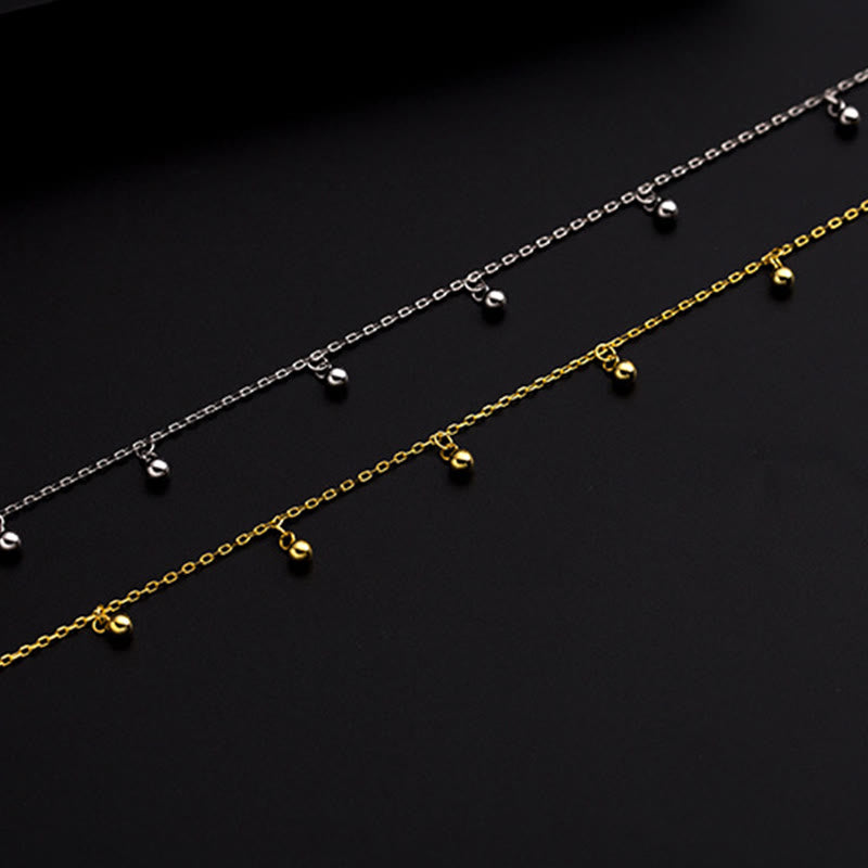 Fußkettchen mit kleinen Perlen aus 925er Sterlingsilber zum Schutz