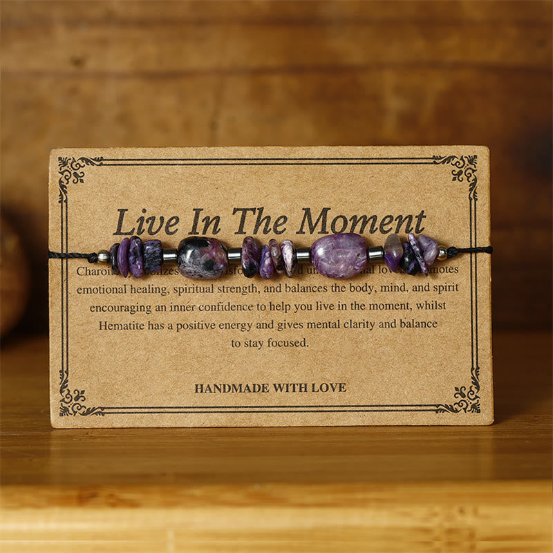 Charoite Hematite Spiritual Bracelet for Focus and Healing