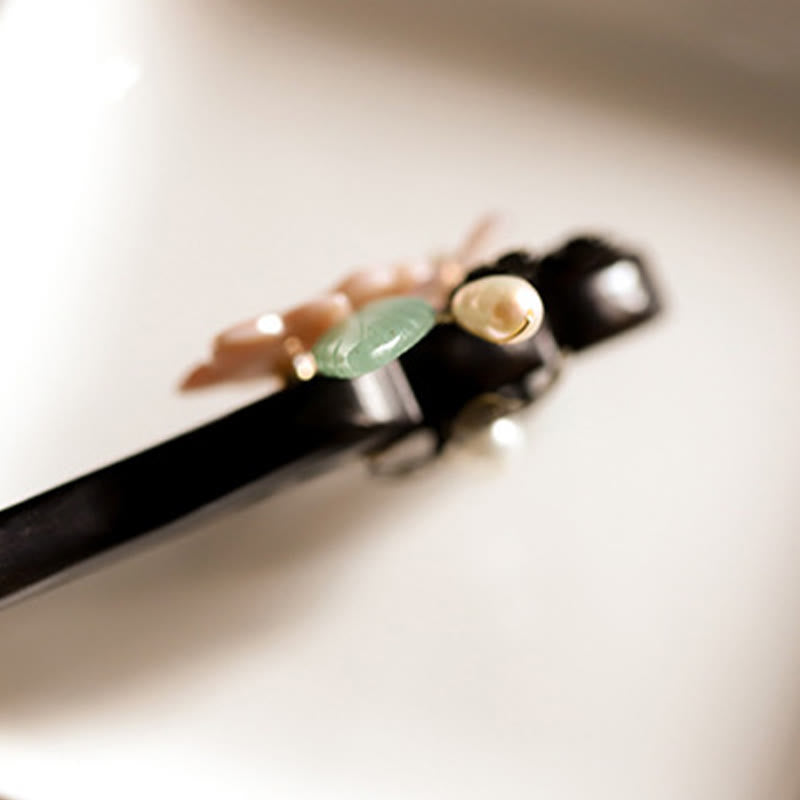 Ebenholz Muschel Blume Segen Haarnadel | Chinesische Haarnadeln