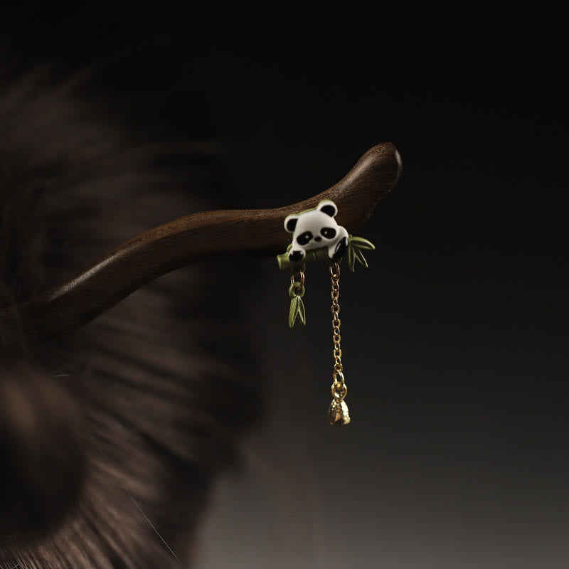 Ebony Hairpin with Bamboo Tassel for Courage | Chinese Hairpins