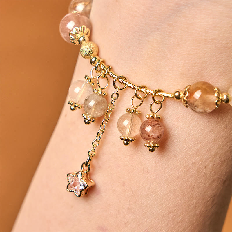 8 mm gelbes Glücksarmband aus Rutilquarz