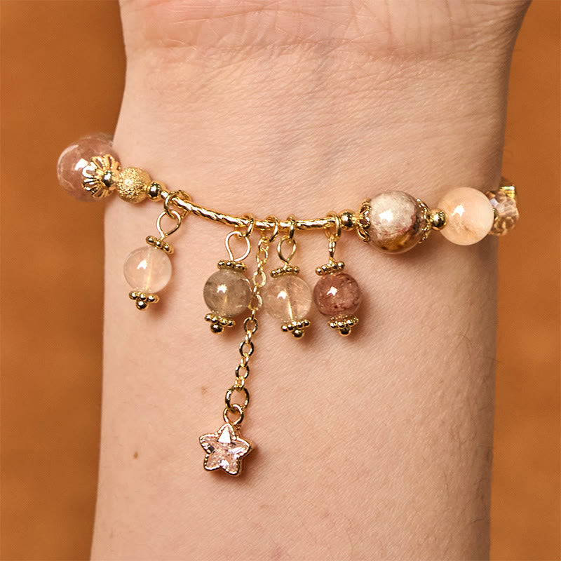 8 mm gelbes Glücksarmband aus Rutilquarz