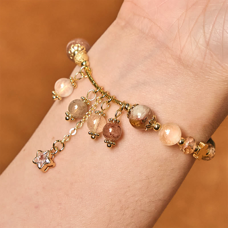 8 mm gelbes Glücksarmband aus Rutilquarz