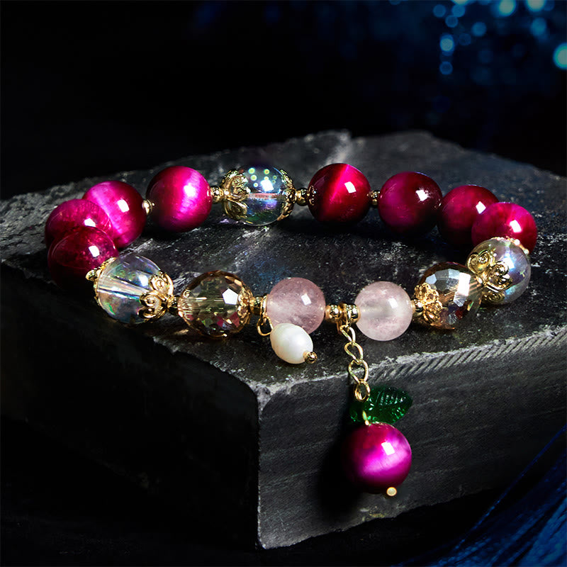 10 mm rotes Tigerauge-Schutzarmband für Damen