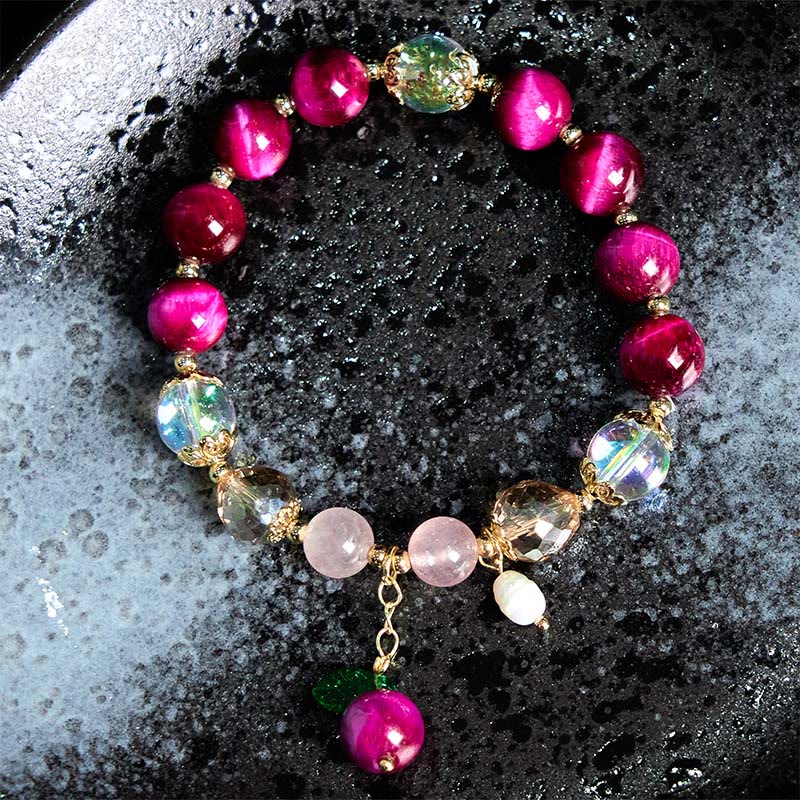 10 mm rotes Tigerauge-Schutzarmband für Damen