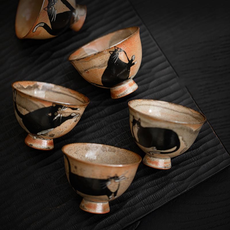 60 ml Keramik-Katzen-Teetasse für Zen-Dekor & Meditation