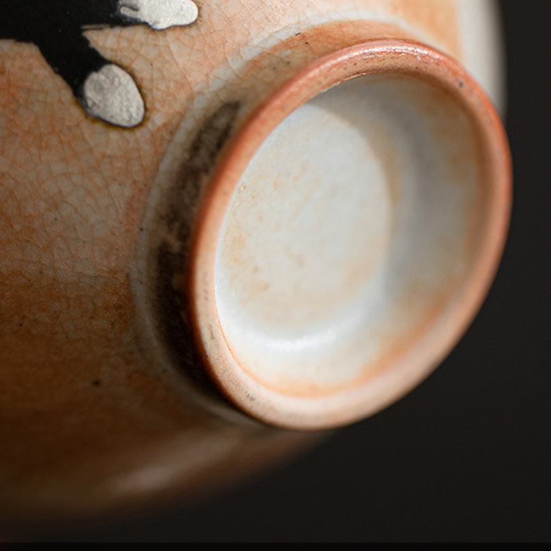 Keramik-Gaiwan-Teetasse mit Deckel, Katzenmotiv, 130 ml, für Teerituale