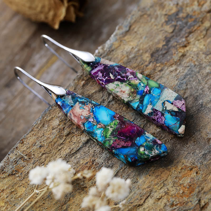 Emperor Stone Spiritual Earrings for Stress Relief & Balance