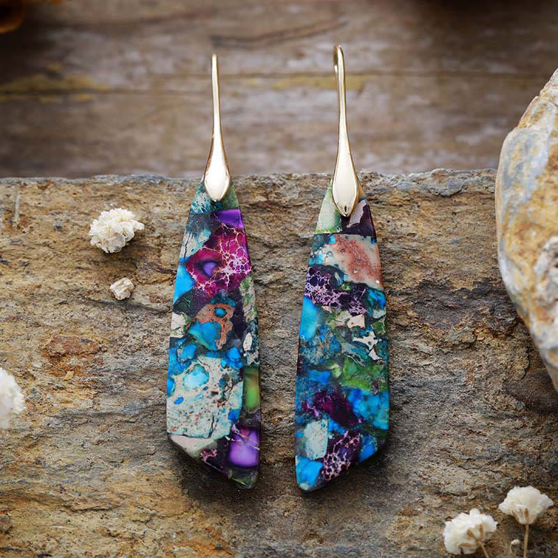 Emperor Stone Spiritual Earrings for Stress Relief & Balance