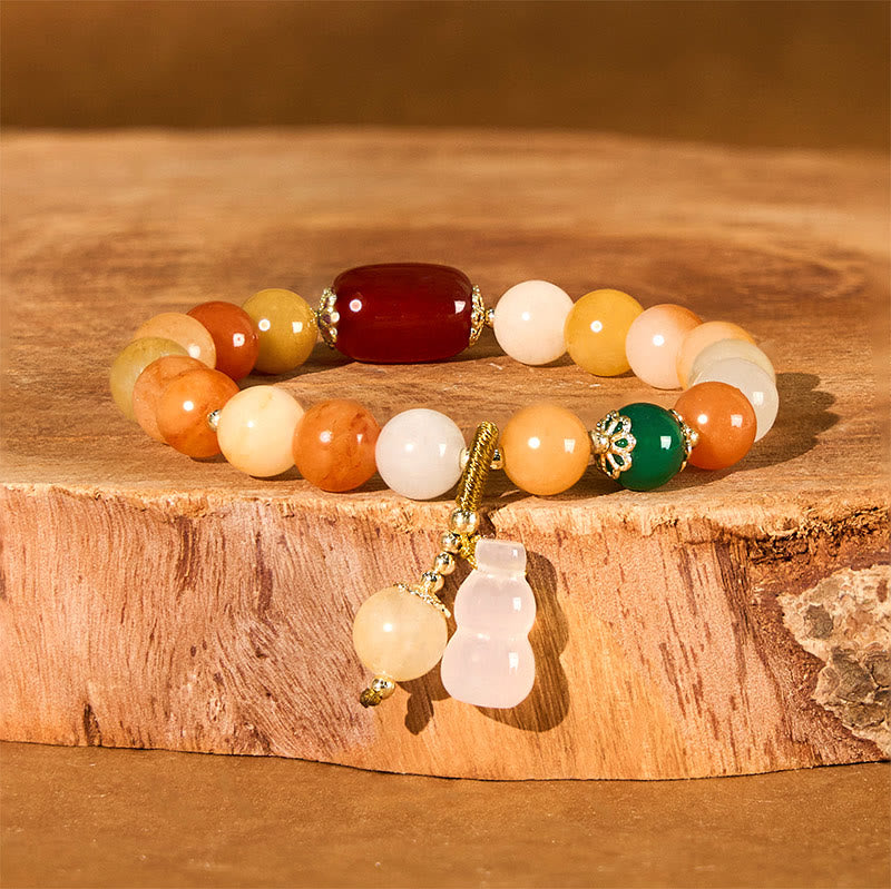 8 mm goldenes Seiden-Jade-Armband für Reichtum und Glück