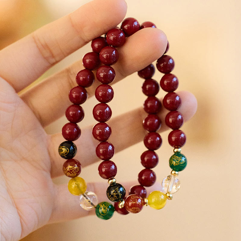 8 mm Zinnober-Achat-Segensarmband für Meditation