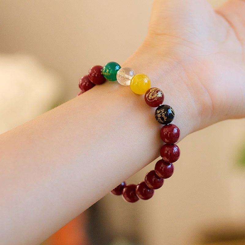 8 mm Zinnober-Achat-Segensarmband für Meditation