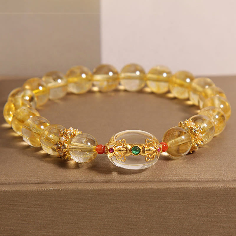 8 mm goldenes Rutilquarz-Armband für Damen