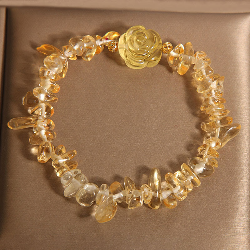 Natural Citrine Irregular Bead Pleasure Bracelet for Women