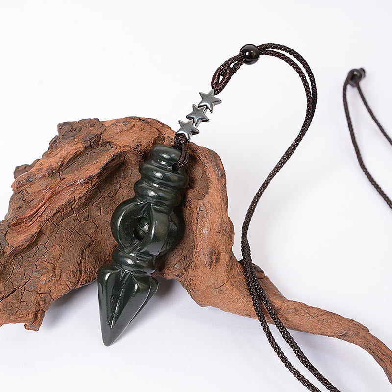 Cyan Jade Vajra Star Harmony Halskette 62cm Unisex