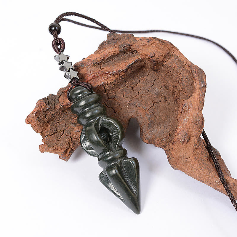 Cyan Jade Vajra Star Harmony Halskette 62cm Unisex