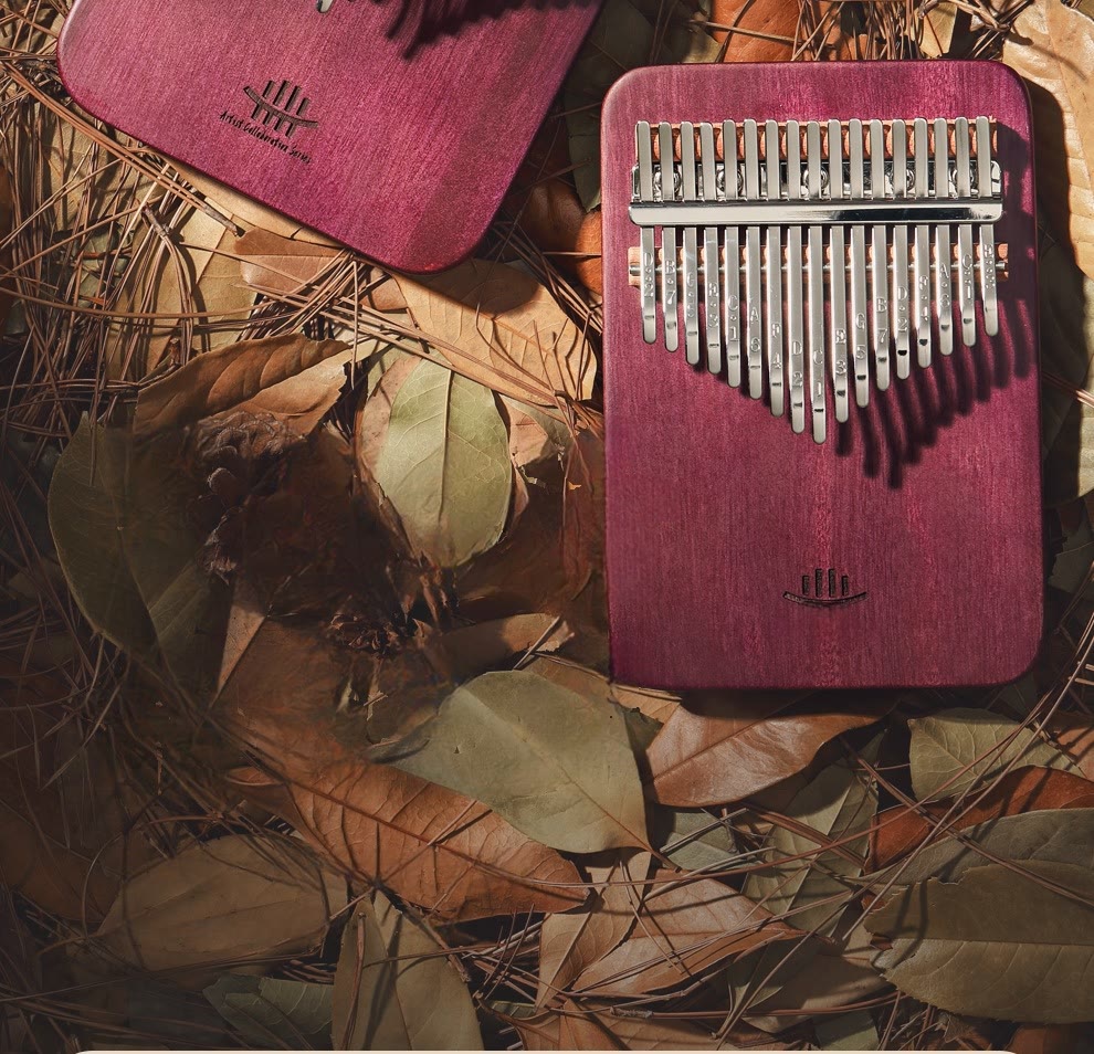 Tragbares Daumenklavier Kalimba aus Peltogyne-Holz mit 21 Tasten
