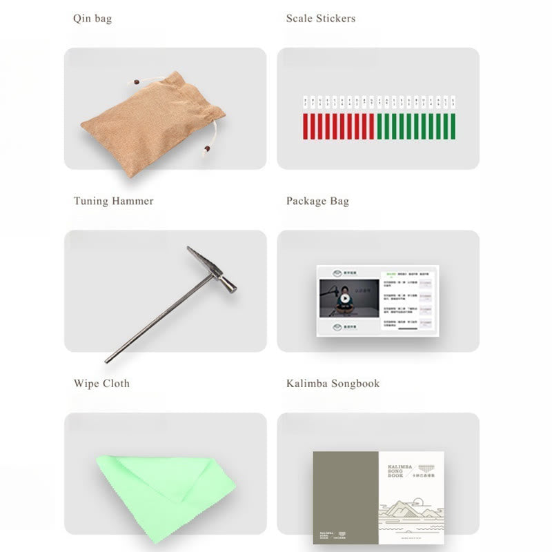 Kalimba-Daumenklavier mit 17 Tasten aus Buchenholz