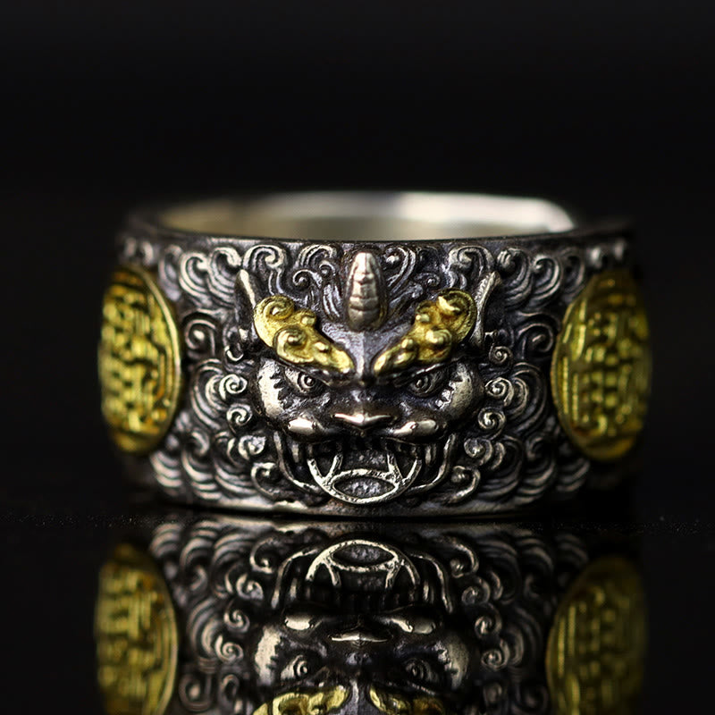 925 Sterling Silber Pixiu Feng Shui Reichtumsring