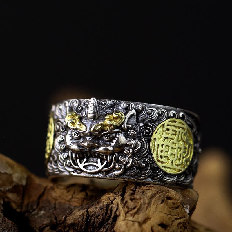 925 Sterling Silber Pixiu Feng Shui Reichtumsring