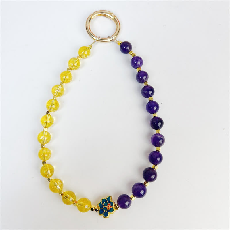 Amethyst Citrin Schlüsselanhänger - Spiritueller Schmuck