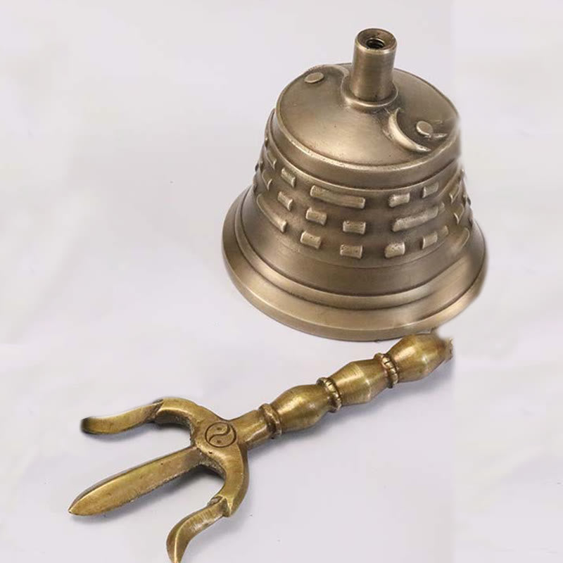 Kupfer Meditation Glocke und Vajra Dorje Set 8,66 Zoll handgefertigt Tibet
