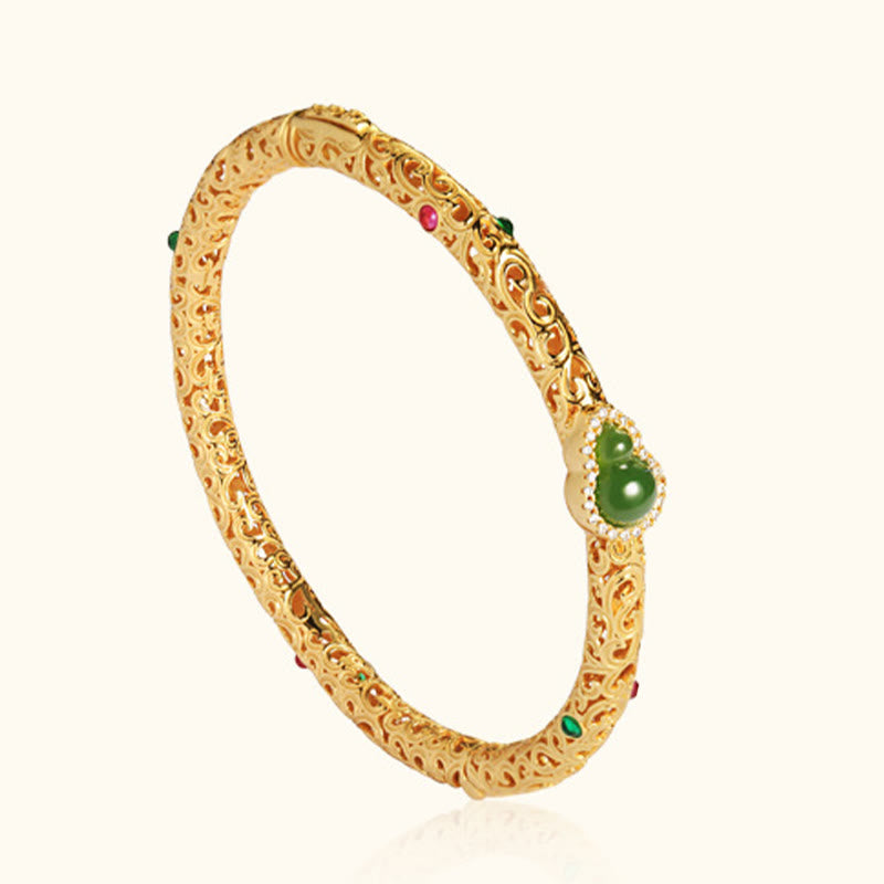 Cyan Jade Kupferplattiertes Goldarmband 56mm Glücksharmonie