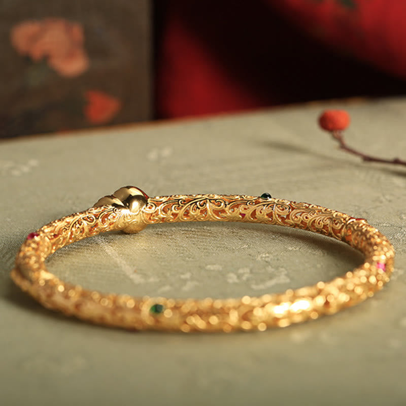 Cyan Jade Kupferplattiertes Goldarmband 56mm Glücksharmonie