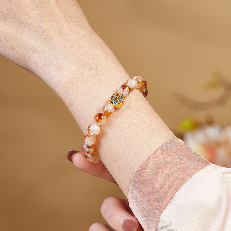 Citrin Om Mani Padme Hum Sterling Silber Armband