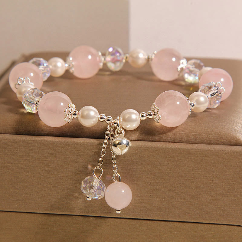 Pink Crystal Pearl Self-Acceptance Bracelet 14-16cm