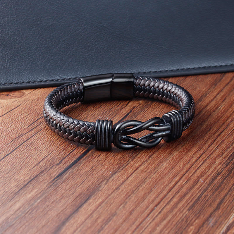 Endlosknoten-Balancearmband aus Titanstahl für spirituelle Harmonie