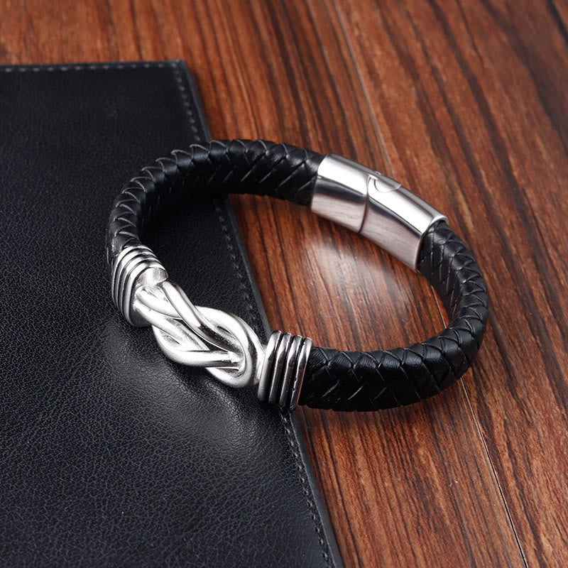 Endlosknoten-Balancearmband aus Titanstahl für spirituelle Harmonie