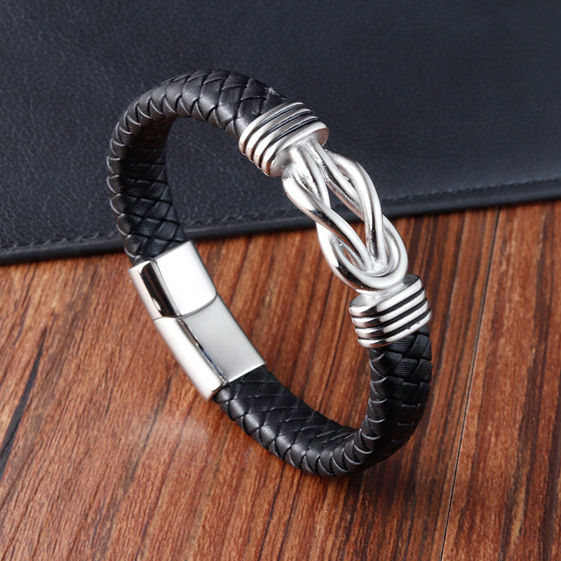 Endlosknoten-Balancearmband aus Titanstahl für spirituelle Harmonie