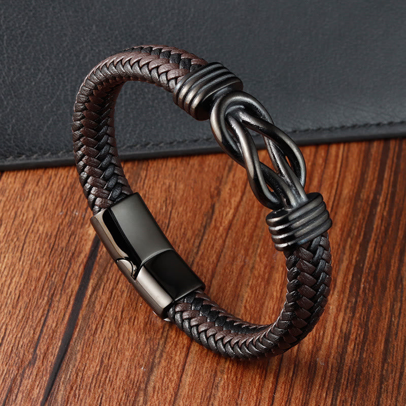 Titanium Steel Endless Knot Balance Bracelet for Spiritual Harmony