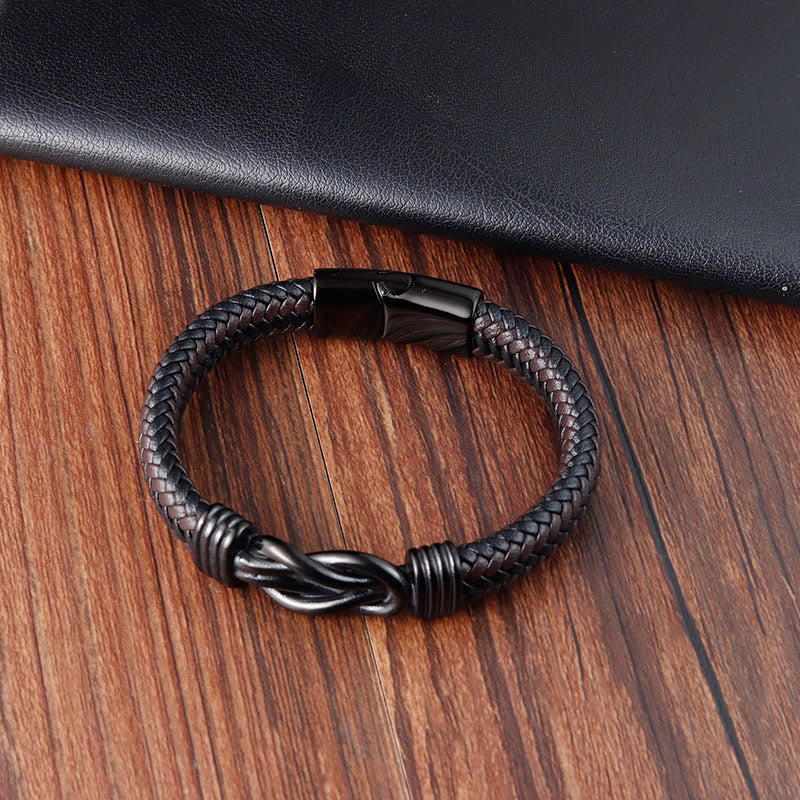 Endlosknoten-Balancearmband aus Titanstahl für spirituelle Harmonie