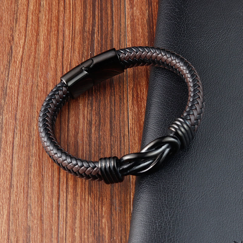 Endlosknoten-Balancearmband aus Titanstahl für spirituelle Harmonie