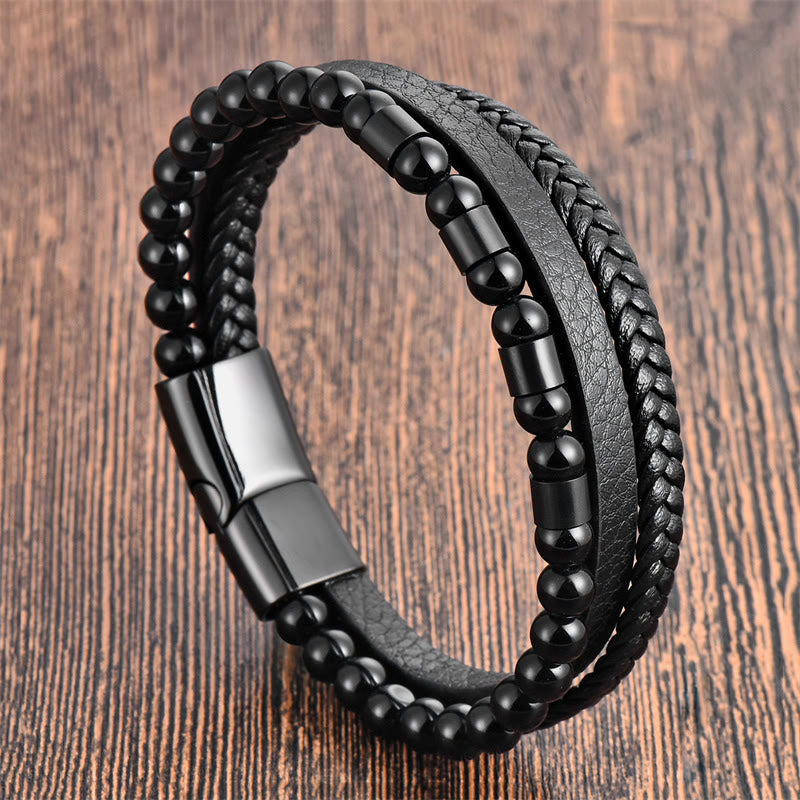 Frosted Stone Titanium Steel Balance Buckle Bracelet