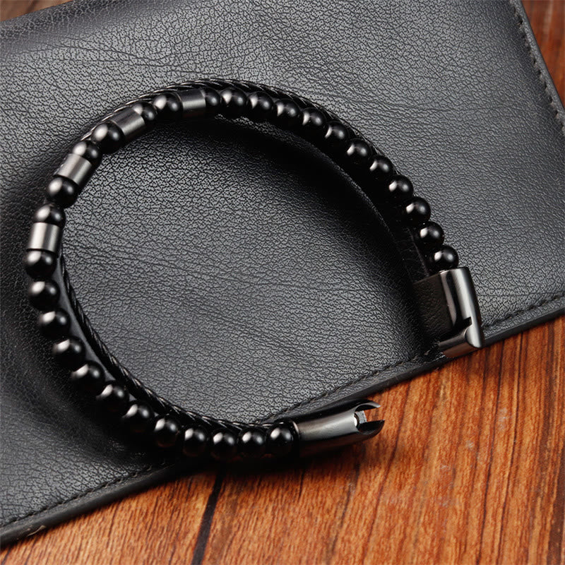Armband mit gefrostetem Stein und Balance-Schnalle aus Titanstahl