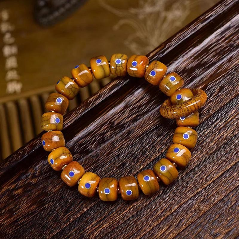 Unisex Lazurite Yak Camel Bone Balance Bracelet