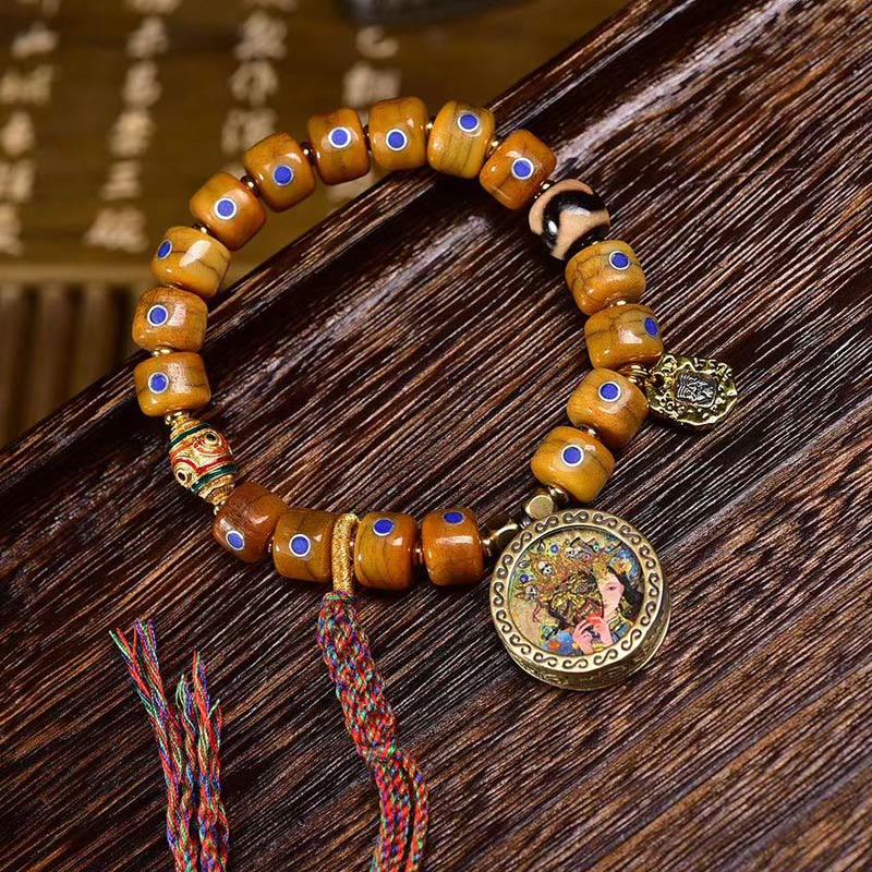 Yak Bone Lazurite Kupfer Balance Armband Unisex