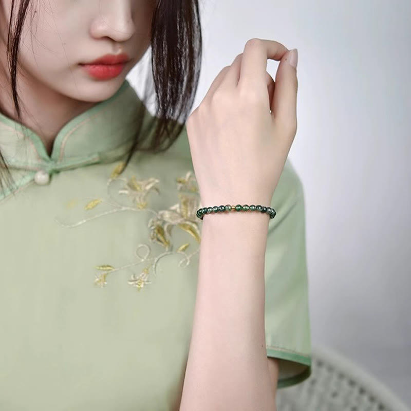 6 mm Moosachat-Armband, beruhigend, Glücksbringer