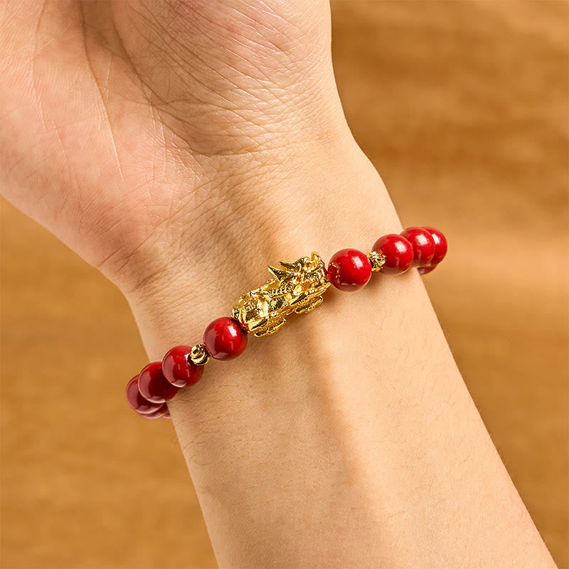 8 mm Zinnober Pixiu Ruhesegen Armband