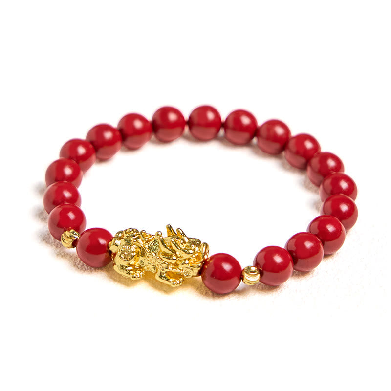 8 mm Zinnober Pixiu Ruhesegen Armband