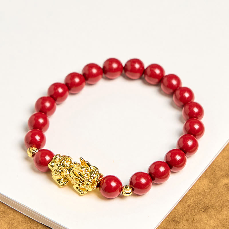 8 mm Zinnober Pixiu Ruhesegen Armband