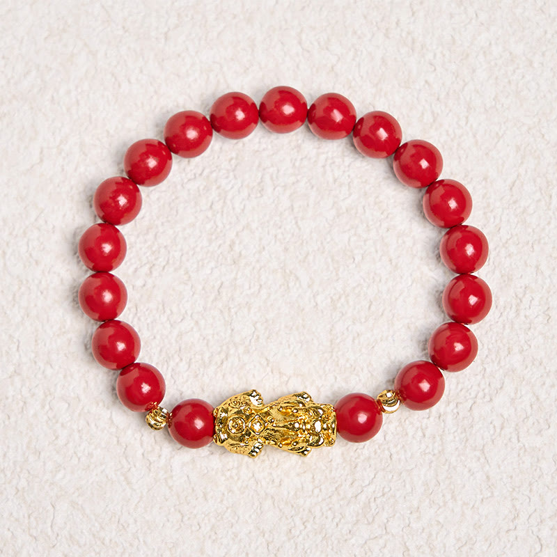 8 mm Zinnober Pixiu Ruhesegen Armband