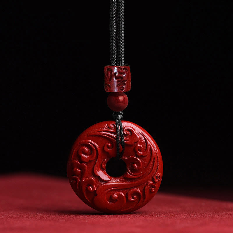 Cinnabar Lotus Peace Buckle Necklace for Meditation & Blessing