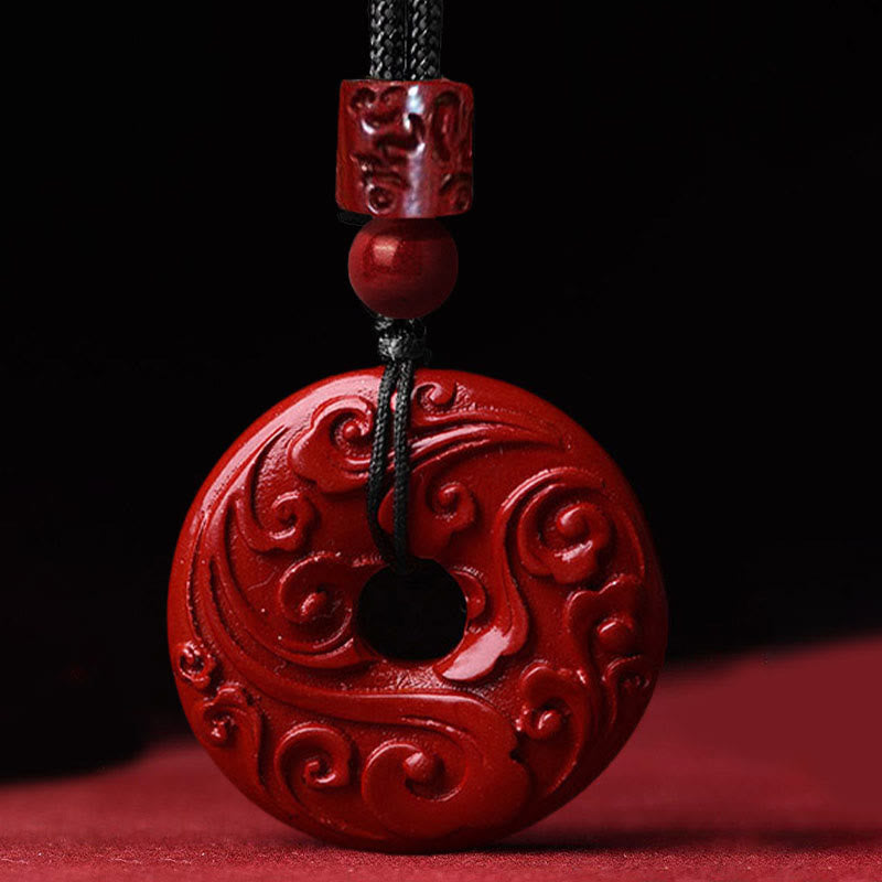 Cinnabar Lotus Peace Buckle Necklace for Meditation & Blessing