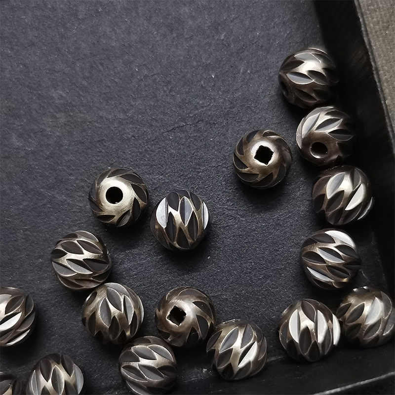 Retro Kupfer Reichtum Armband | Vintage geschnitztes Muster