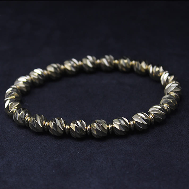 Retro Kupfer Reichtum Armband | Vintage geschnitztes Muster