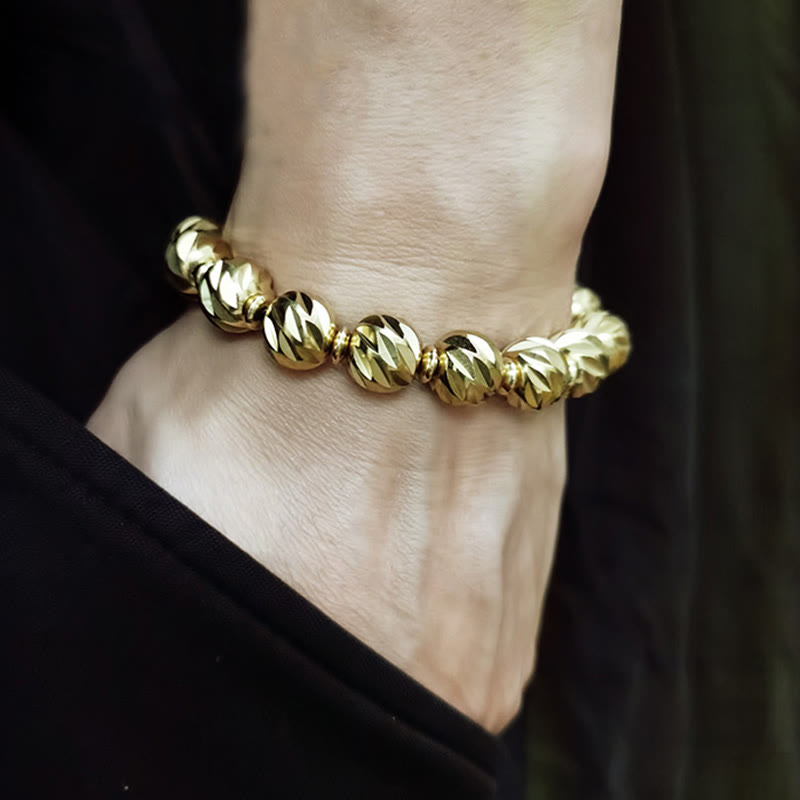 Retro Kupfer Reichtum Armband | Vintage geschnitztes Muster